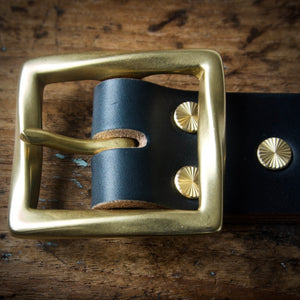 Belt - Horween Chromexcel Navy Blue - Your Choice of Solid Brass Buckle