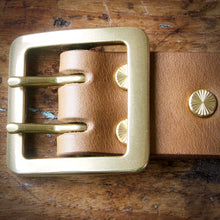 Load image into Gallery viewer, Belt - Horween Chromexcel Natural - Your Choice of Solid Brass Buckle