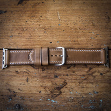 Load image into Gallery viewer, Watch Strap - Apple iWatch - Horween Natural Chromexcel - White Thread