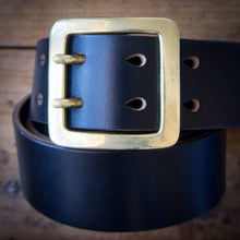 Load image into Gallery viewer, Belt - Horween Chromexcel Black - Your Choice of Solid Brass Buckle