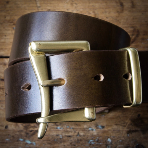 Belt - Horween Chromexcel Olive Green - Your Choice of Solid Brass Buckle