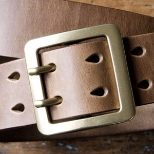 Belt - Horween Chromexcel Natural - Your Choice of Solid Brass Buckle