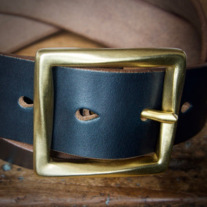 Belt - Horween Chromexcel Navy Blue - Your Choice of Solid Brass Buckle