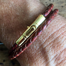 Load image into Gallery viewer, Braided Double Loop Bracelet - Saddle Tan