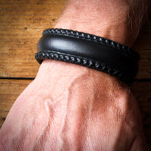 Load image into Gallery viewer, Braided Cuff Bracelet - Black Tärnsjö Veg Tanned